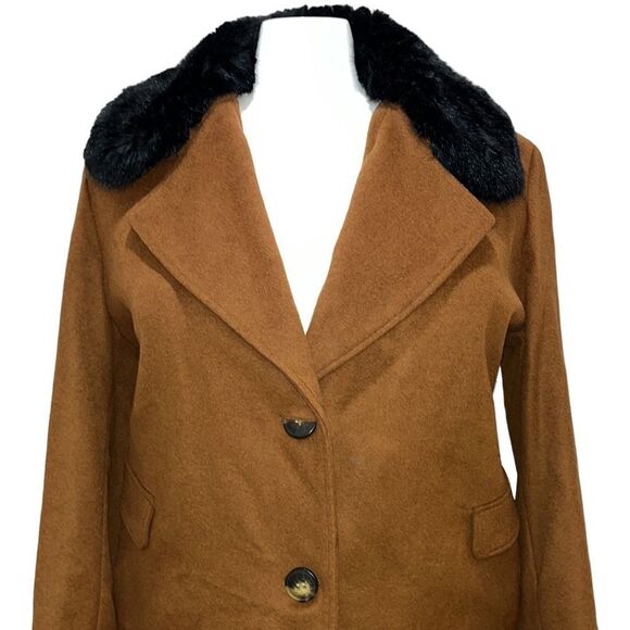 Calvin Klein Single-Breasted Wool Blend Faux-Fur Coat Size 3X NWT - Picture 7 of 16